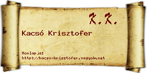 Kacsó Krisztofer névjegykártya