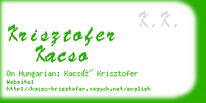 krisztofer kacso business card